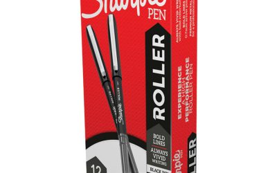 Professional Design Roller Ball Pen, Stick, Medium 0.7 Mm, Black Ink, Black Barrel, Dozen