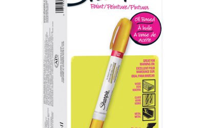 Permanent Paint Marker, Medium Bullet Tip, Yellow, Dozen