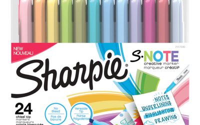 S-Note Creative Markers, Assorted Ink Colors, Chisel Tip, Assorted Barrel Colors, 24/pack