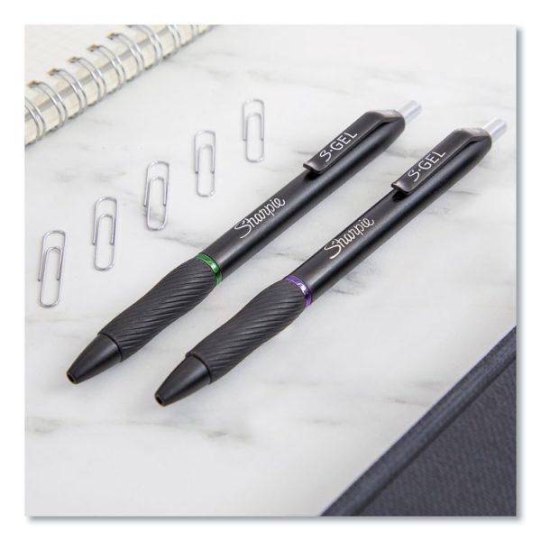 S-Gel High-Performance Gel Pen, Retractable, Medium 0.7 Mm, Green Ink, Black Barrel, Dozen - Image 5
