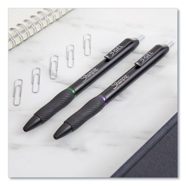 S-Gel High-Performance Gel Pen, Retractable, Medium 0.7 Mm, Purple Ink, Black Barrel, Dozen - Image 5