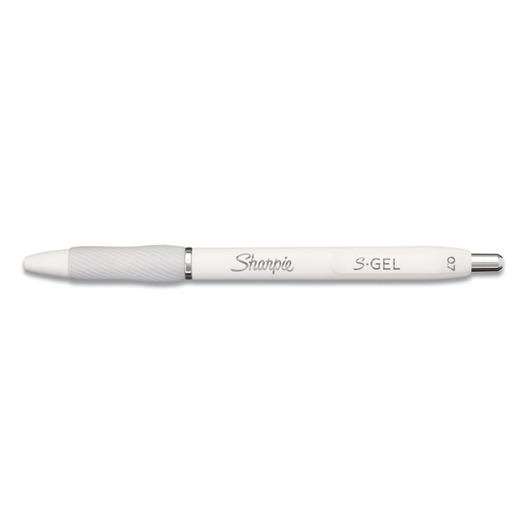 S-Gel Fashion Barrel Gel Pen, Retractable, Medium 0.7 Mm, Black Ink, Pearl White Barrel, Dozen - Image 2