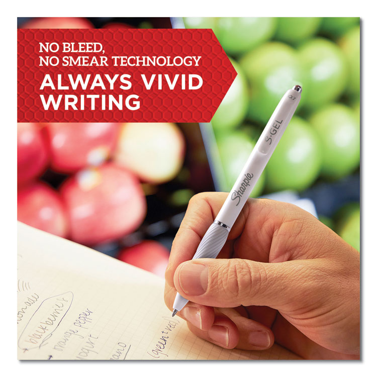 S-Gel Fashion Barrel Gel Pen, Retractable, Medium 0.7 Mm, Black Ink, Pearl White Barrel, Dozen - Image 5