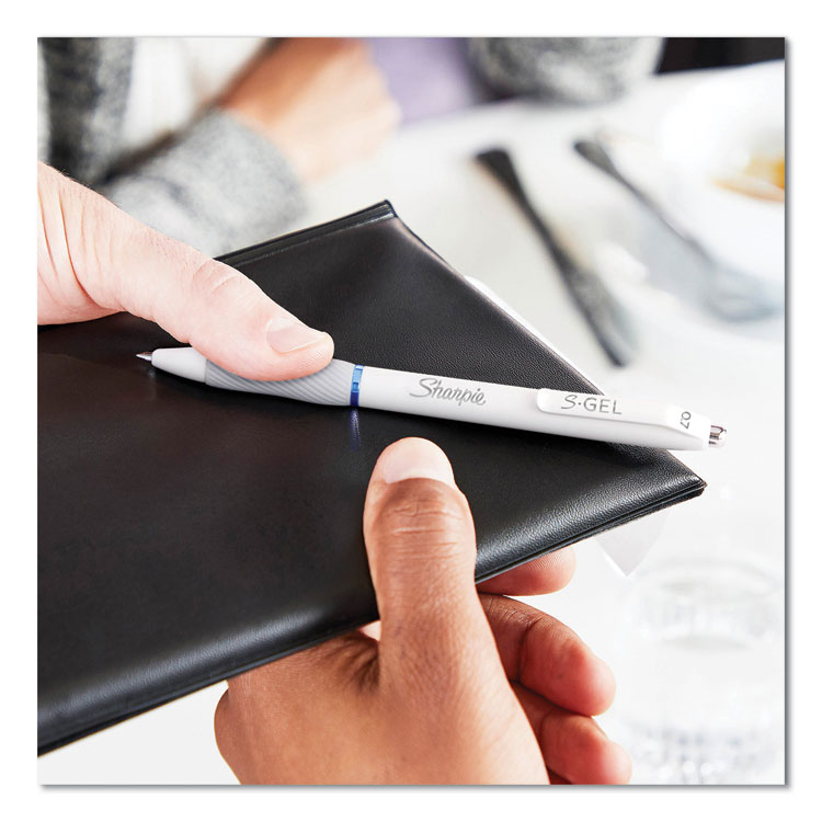 S-Gel Fashion Barrel Gel Pen, Retractable, Medium 0.7 Mm, Black Ink, Pearl White Barrel, Dozen - Image 4