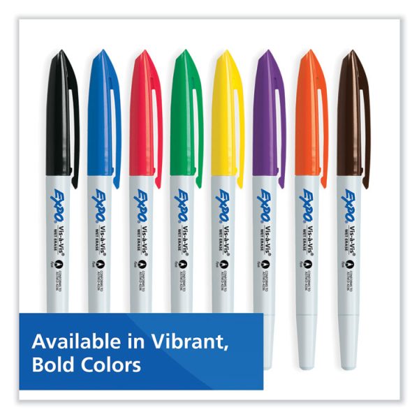 Vis-A-Vis Wet Erase Marker, Fine Bullet Tip, Black, 36/pack - Image 4