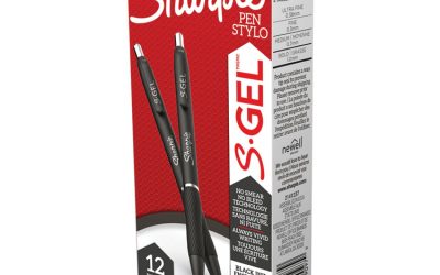 S-Gel High-Performance Gel Pen, Retractable, Extra-Fine 0.38 Mm, Black Ink, Black Barrel, Dozen