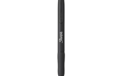 S-Gel Premium Metal Barrel Gel Pen, Retractable, Medium 0.7 mm, Black Ink, Black Barrel, Dozen