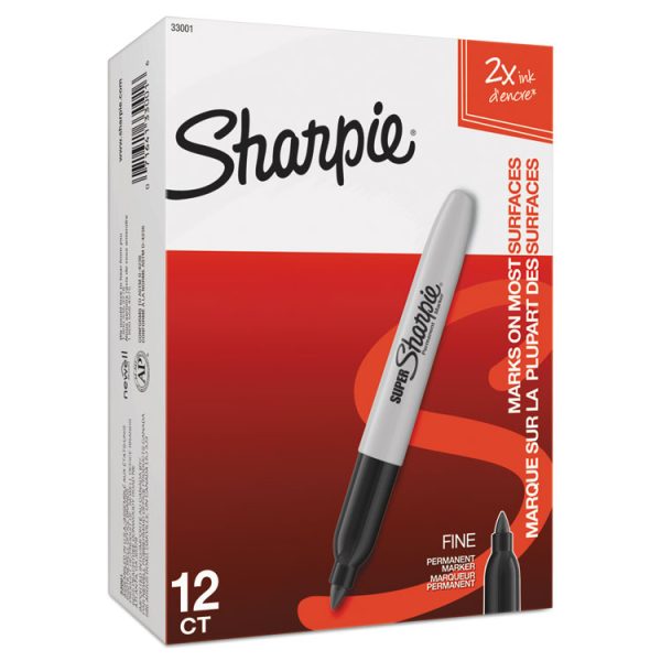 Super Permanent Marker, Fine Bullet Tip, Black, Dozen - Image 5