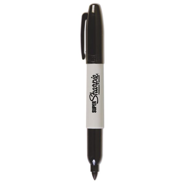 Super Permanent Marker, Fine Bullet Tip, Black, Dozen - Image 2