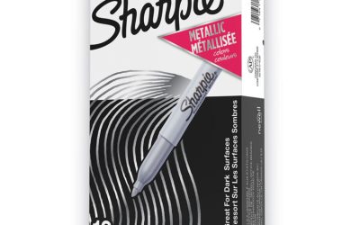Metallic Fine Point Permanent Markers, Fine Bullet Tip, Metallic Silver, Dozen