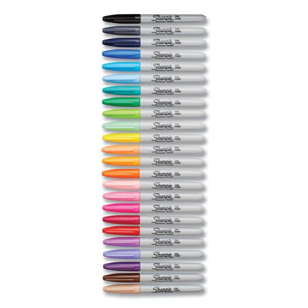 Fine Tip Permanent Marker, Fine Bullet Tip, Assorted Colors, 24/set - Image 2