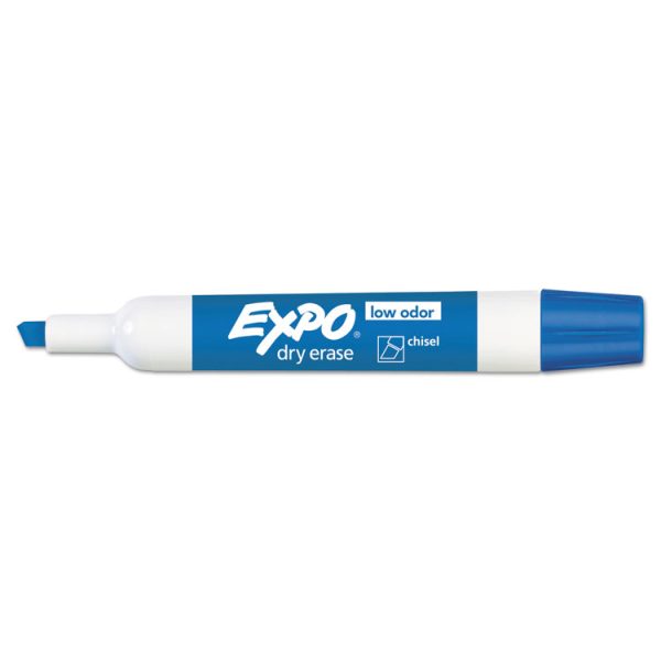 Low-Odor Dry-Erase Marker, Broad Chisel Tip, Blue, Dozen - Image 3