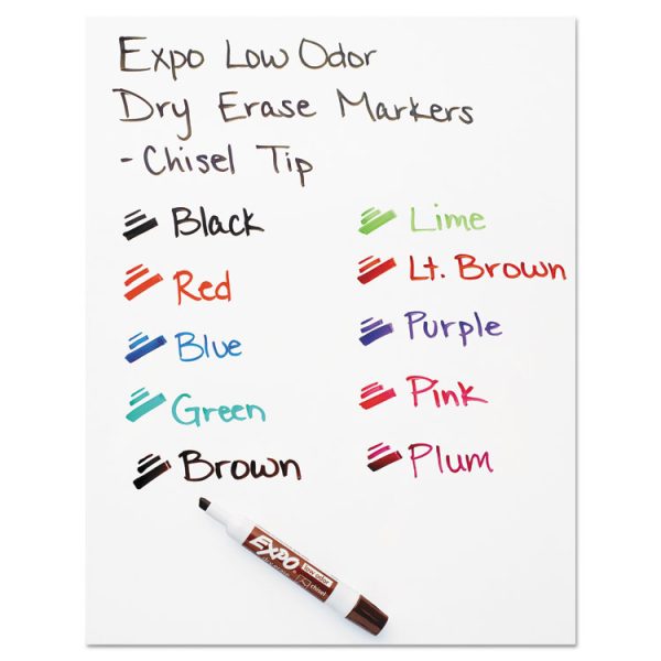 Low-Odor Dry-Erase Marker, Broad Chisel Tip, Blue, Dozen - Image 4