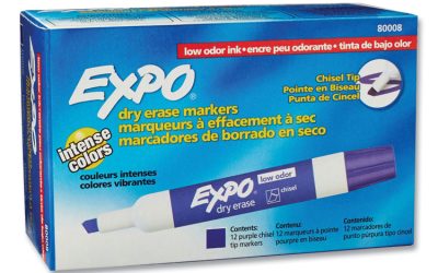 Low-Odor Dry-Erase Marker, Broad Chisel Tip, Purple