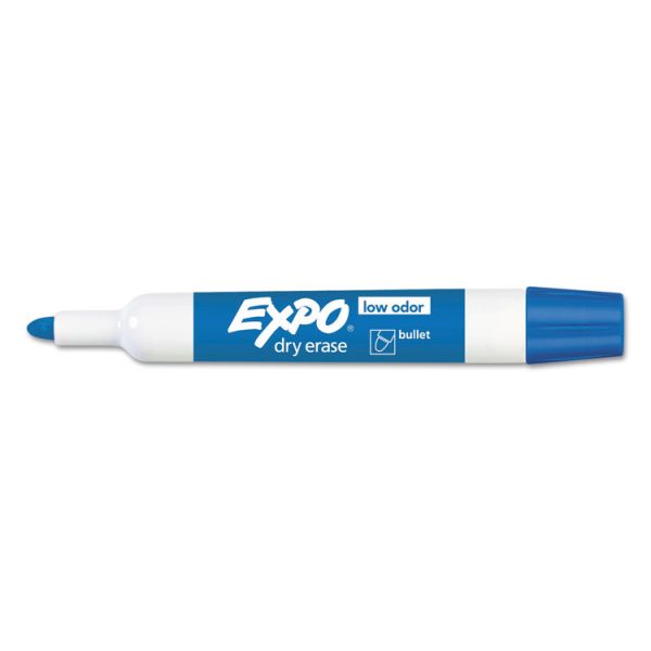 Low-Odor Dry-Erase Marker, Medium Bullet Tip, Blue, Dozen - Image 3