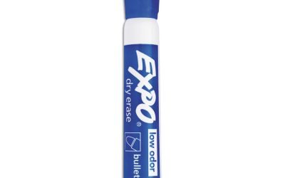 Low-Odor Dry-Erase Marker, Medium Bullet Tip, Blue, Dozen