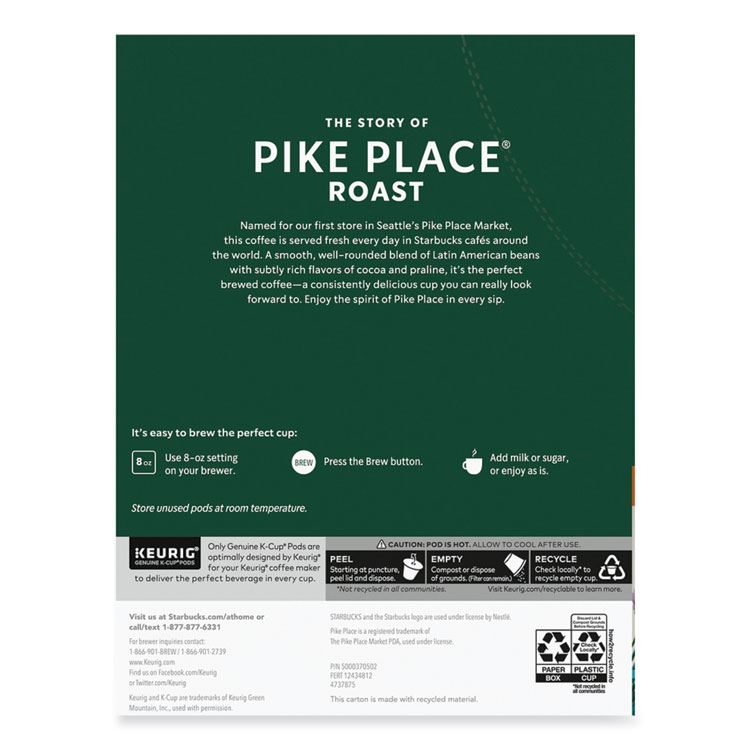Pike Place Coffee K-Cups Pack, 24/box, 4 Box/carton - Image 3