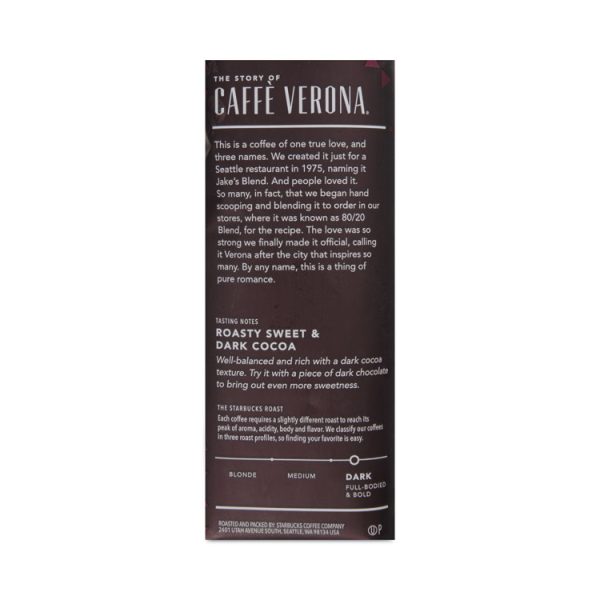 Coffee, Caffe Verona, 1 lb Bag, 6/Carton - Image 4