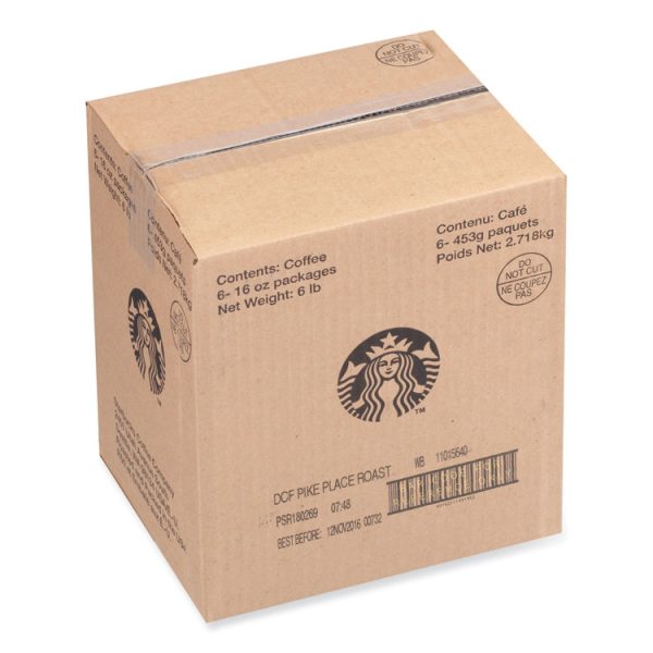 Whole Bean Coffee, Decaffeinated, Pike Place, 1 lb, Bag, 6/Carton - Image 3