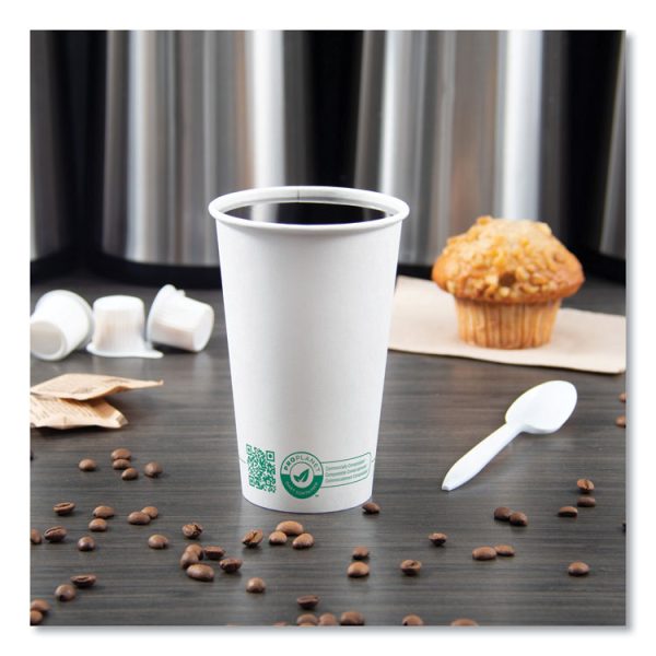 Compostable Paper Hot Cups, ProPlanet Seal, 16 oz, White/Green, 1,000/Carton - Image 6