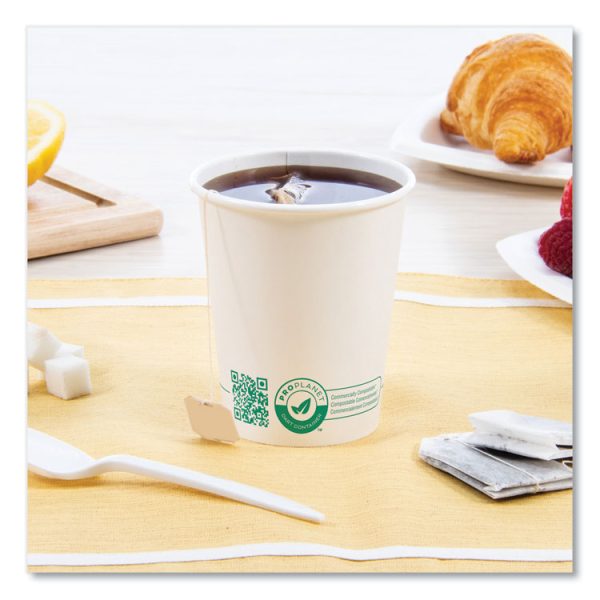 Compostable Paper Hot Cups, ProPlanet Seal, 10 oz, White/Green, 1,000/Carton - Image 4