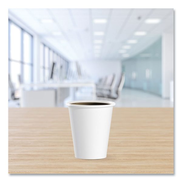 Single-Sided Poly Paper Hot Cups, 6 Oz, White, 50/pack, 20 Packs/carton - Image 5