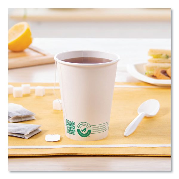 Compostable Paper Hot Cups, ProPlanet Seal, 12 oz, White/Green, 1,000/Carton - Image 5