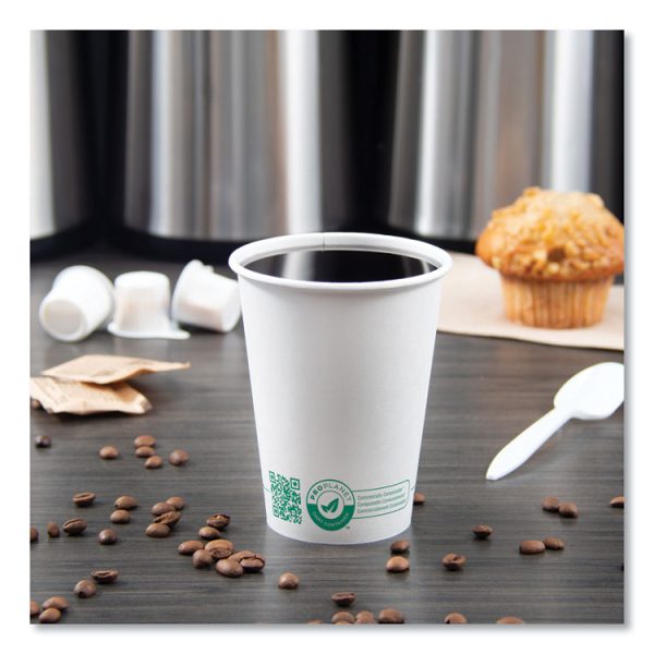 Compostable Paper Hot Cups, ProPlanet Seal, 12 oz, White/Green, 1,000/Carton - Image 7