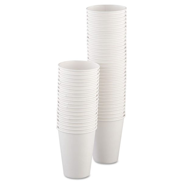 Single-Sided Poly Paper Hot Cups, 12 Oz, White, 50/bag, 20 Bags/carton - Image 2