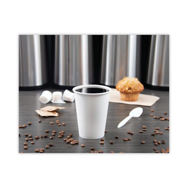 Single-Sided Poly Paper Hot Cups, 12 Oz, White, 50/bag, 20 Bags/carton - Image 7