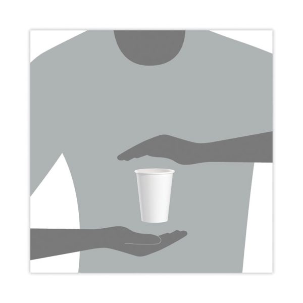 Single-Sided Poly Paper Hot Cups, 12 Oz, White, 50/bag, 20 Bags/carton - Image 6
