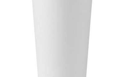 Single-Sided Poly Paper Hot Cups, 20 oz, White, 600/Carton