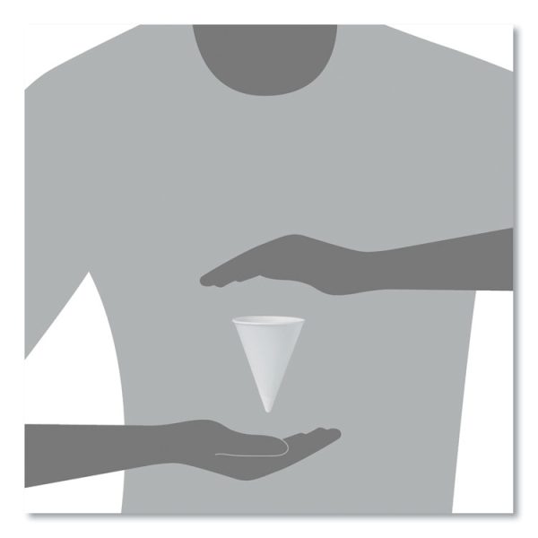 Cone Water Cups, ProPlanet Seal, Cold, Paper, 4.25 oz, Rolled Rim, White, 200/Bag, 25 Bags/Carton - Image 5