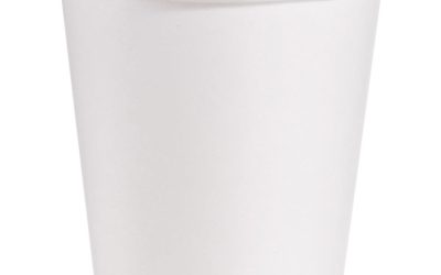 Single-Sided Poly Paper Hot Cups, 10 Oz, White, 1,000/carton
