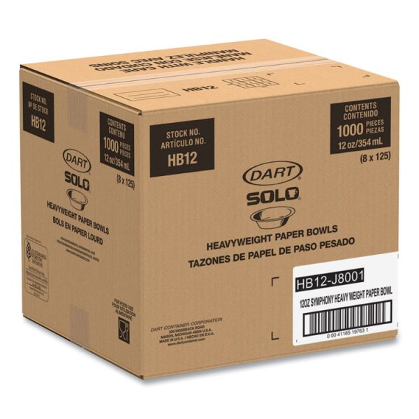 Symphony Paper Dinnerware, ProPlanet Seal, Heavyweight Bowl, 12 oz, Tan, 125/Pack, 8 Packs/Carton - Image 3