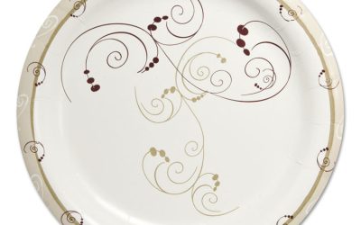 Symphony Paper Dinnerware, ProPlanet Seal, Heavyweight Plate 9″, Tan, 125/Pack, 4 Packs/Carton