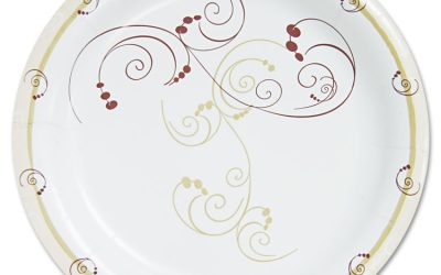 Symphony Paper Dinnerware, Heavyweight Plate, 9″ Dia, Tan, 125/pack