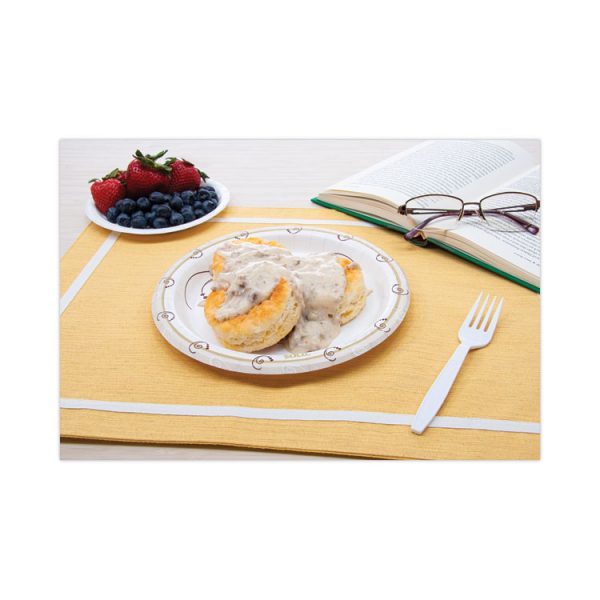 Symphony Paper Dinnerware, Heavyweight Plate, 9" Dia, Tan, 125/pack - Image 3