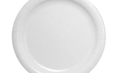 Bare Eco-Forward Clay-Coated Paper Dinnerware, ProPlanet Seal, Plate, 9″ dia, White, 500/Carton