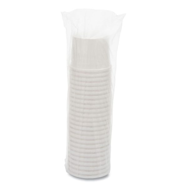 Flexstyle Double Poly Paper Containers, 12 oz, 3.6" Diameter, White, Paper, 25/Bag, 20 Bags/Carton - Image 2