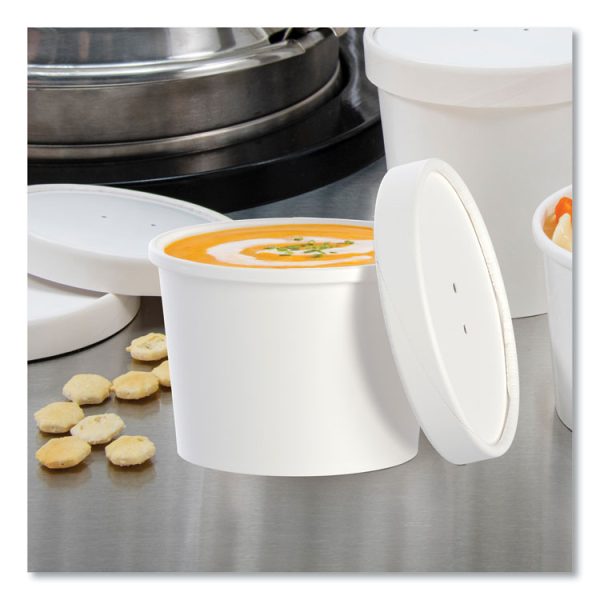 Flexstyle Food Lid Container, 12.1 oz, 3.6" Diameter, White, Plastic, 250/Carton - Image 2