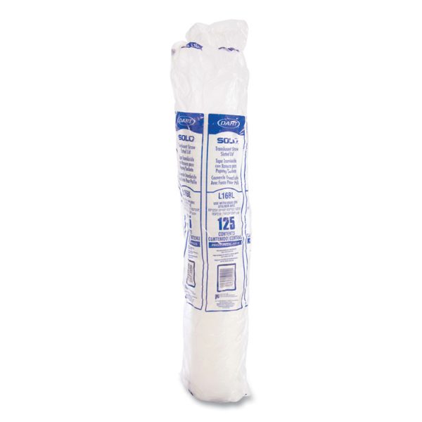 Polystyrene Plastic Flat Straw-Slot Cold Cup Lids, Fits 12 oz to 24 oz Cups, Translucent, 125/Pack, 16 Packs/Carton - Image 3