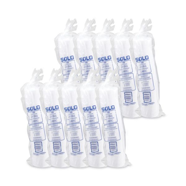 Lift Back and Lock Tab Lids for Paper Cups, Fits 10 oz to 24 oz Cups, White, 100/Sleeve, 10 Sleeves/Carton - Image 4