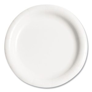 Bare Eco-Forward Clay-Coated Mediumweight Paper Plate, ProPlanet Seal, 9" dia, White, 125/Pack, 4 Packs/Carton