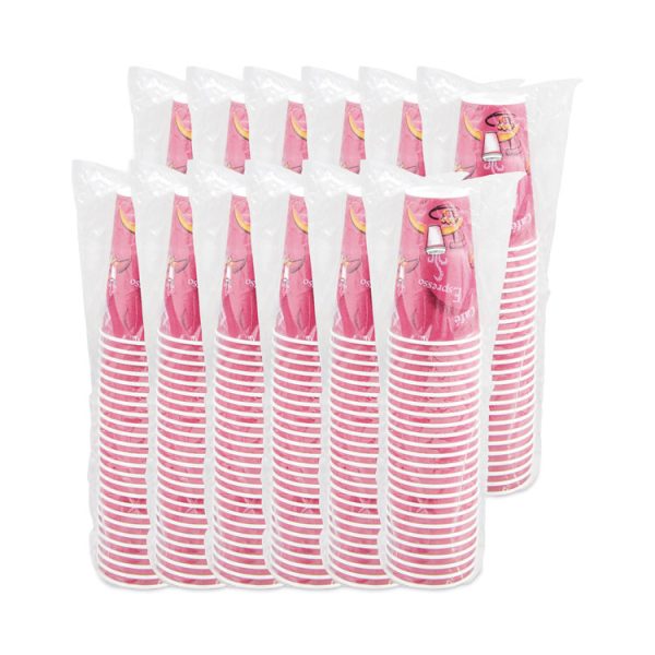 Paper Hot Drink Cups in Bistro Design, 16 oz, Maroon, 300/Carton - Image 4
