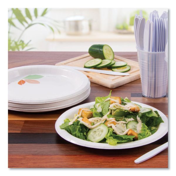 Bare Eco-Forward Paper Dinnerware Perfect Pak, ProPlanet Seal, Plate, 8.5" dia, Green/Tan, 125/Pack, 2 Packs/Carton - Image 4