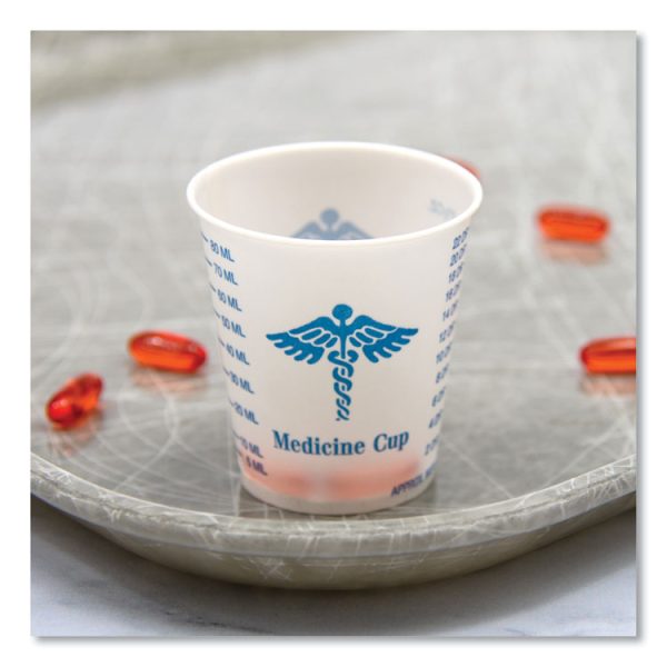 Paper Medical and Dental Graduated Cups, ProPlanet Seal, 3 oz, White/Blue, 100/Bag, 50 Bags/Carton - Image 5