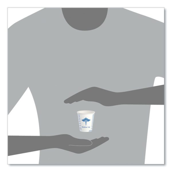 Paper Medical and Dental Graduated Cups, ProPlanet Seal, 3 oz, White/Blue, 100/Bag, 50 Bags/Carton - Image 6