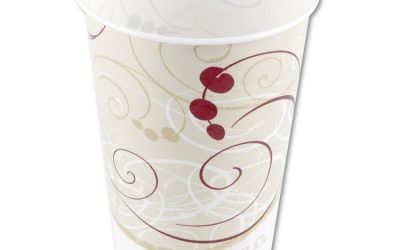 Symphony Design Wax-Coated Paper Cold Cups, ProPlanet Seal, 7 oz, Beige/White, 100/Sleeve, 20 Sleeves/Carton