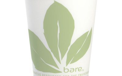 Bare Eco-Forward Paper Cold Cups, ProPlanet Seal, 9 oz, Green/White, 100/Sleeve, 20 Sleeves/Carton